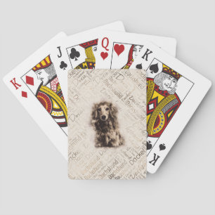 Longhaired Dachshund dog Poker Cards