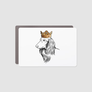 Longhaired Dachshund Dog Wearing Crown Car Magnet