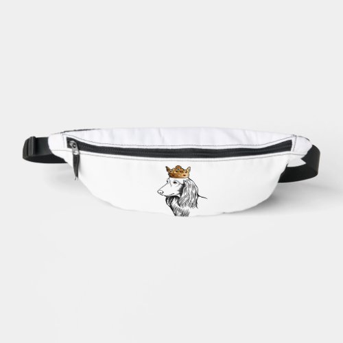 Longhaired Dachshund Dog Wearing Crown Fanny Pack