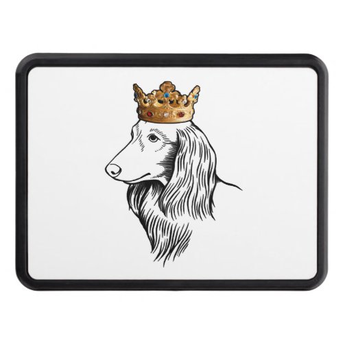 Longhaired Dachshund Dog Wearing Crown Hitch Cover