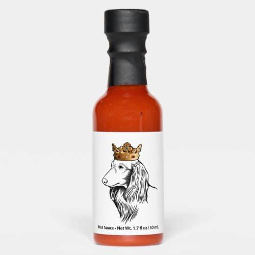 Longhaired Dachshund Dog Wearing Crown Hot Sauces