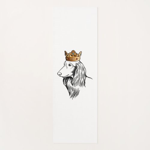 Longhaired Dachshund Dog Wearing Crown Yoga Mat