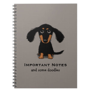 Longhaired Dachshund Puppy Cute Wiener Dog Notebook