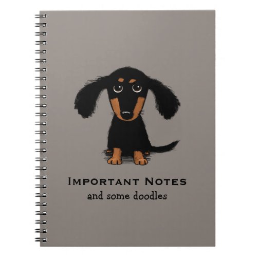 Longhaired Dachshund Puppy  Cute Wiener Dog Notebook