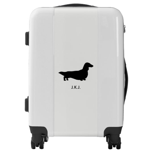 longhaired dachshund silhouette personalized luggage zazzle com