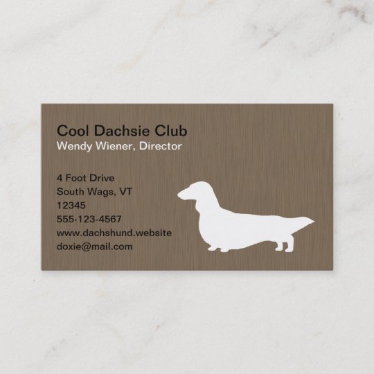Longhaired Dachshund Silhouette Pet Wiener Dog Business Card