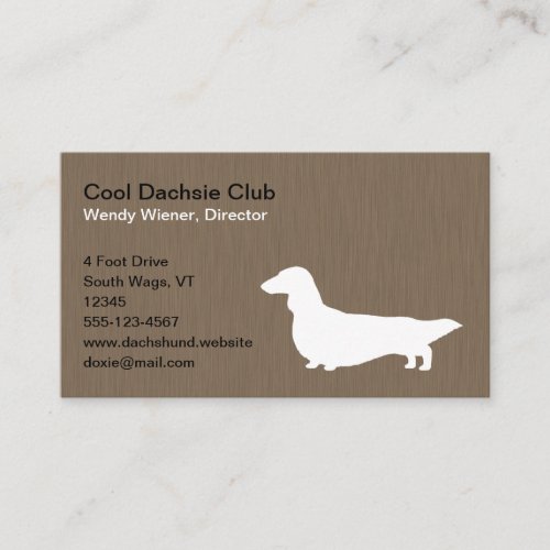 Longhaired Dachshund Silhouette  Pet Wiener Dog Business Card