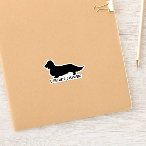 Longhaired dachshund silhouette sticker
