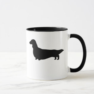 Longhaired Dachshund Silhouette Wiener Dog Doxie Mug