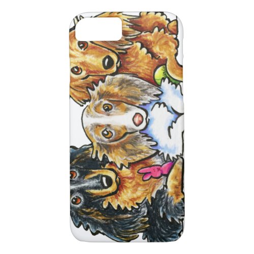 Longhaired Dachshund Trio iPhone 87 Case