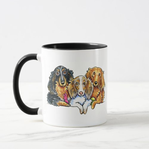 Longhaired Dachshund Trio Mug