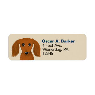 Longhaired Dachshund   Wiener Dog Return Address Label