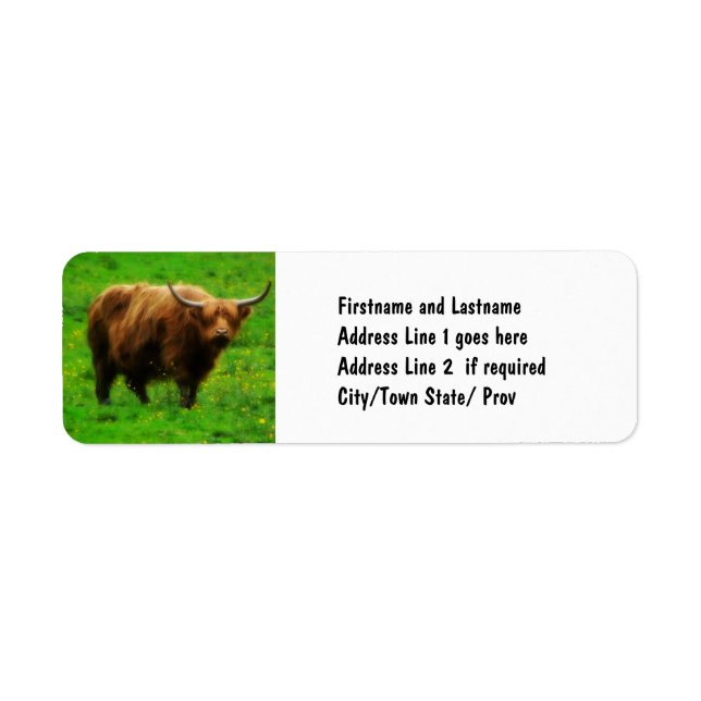 Longhaired LongHorn with Long Horns Label (Front)