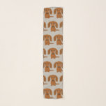 Longhaired Red Dachshund Pattern | Wiener Dogs Scarf<br><div class="desc">This stylish chiffon scarf is a fun accessory for any season. Grey scarf with red longhaired Dachshunds pattern. Makes a perfect gift for wiener dog moms. Check out Jenn’s Doodle World for more dog breed themed accessories and gifts.</div>