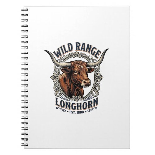 Longhorn Bull Graphic Vintage Engraving Western Ar Notebook