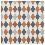 Longhorn Burnt Orange &amp; Gray Argyle Pattern Fabric