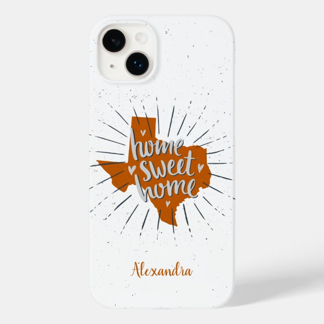 Longhorn Burnt Orange Home Sweet Home - Texas Case-Mate iPhone Case (Back)