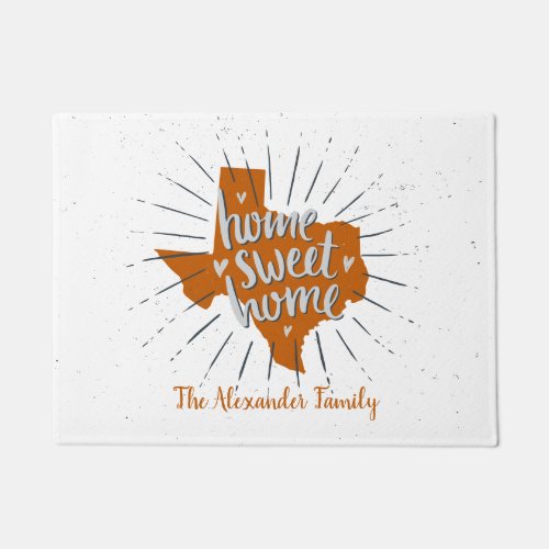 Longhorn Burnt Orange Home Sweet Home _ Texas Doormat