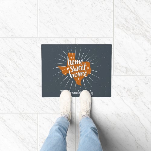 Longhorn Burnt Orange Home Sweet Home _ Texas Doormat