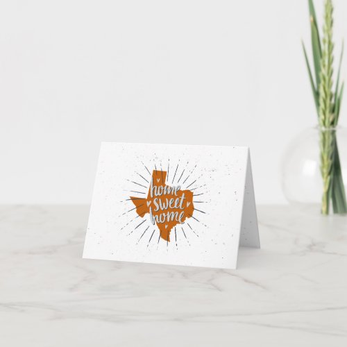 Longhorn Burnt Orange Home Sweet Home _ Texas Note Card