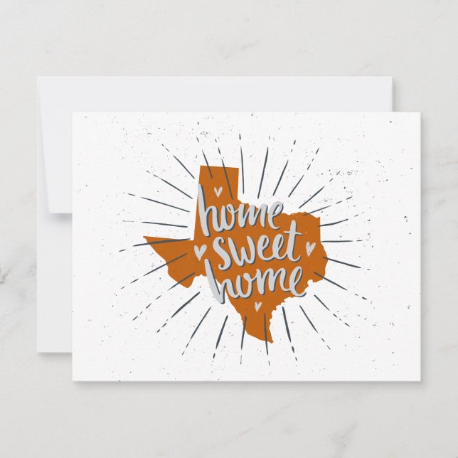 Longhorn Burnt Orange Home Sweet Home - Texas Note Card (Front)