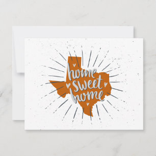 Longhorn Burnt Orange Home Sweet Home - Texas Note Card