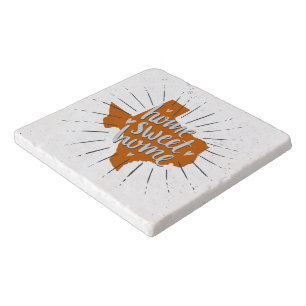 Longhorn Burnt Orange Home Sweet Home - Texas Trivet