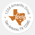 Longhorn Burnt Orange Texas Heart Address Label