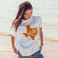 Longhorn Burnt Orange XOXO, Y'all - Texas Shape