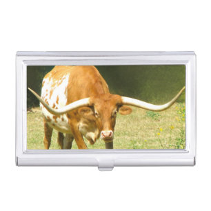 Longhorn Cattle Business Card Holder