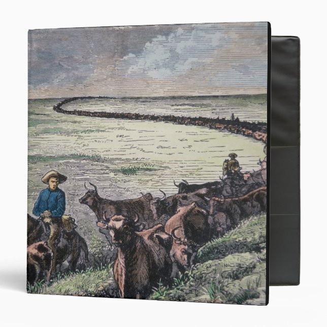Longhorn cattle drive from Texas to Abilene, Kansa Binder (Front/Inside)