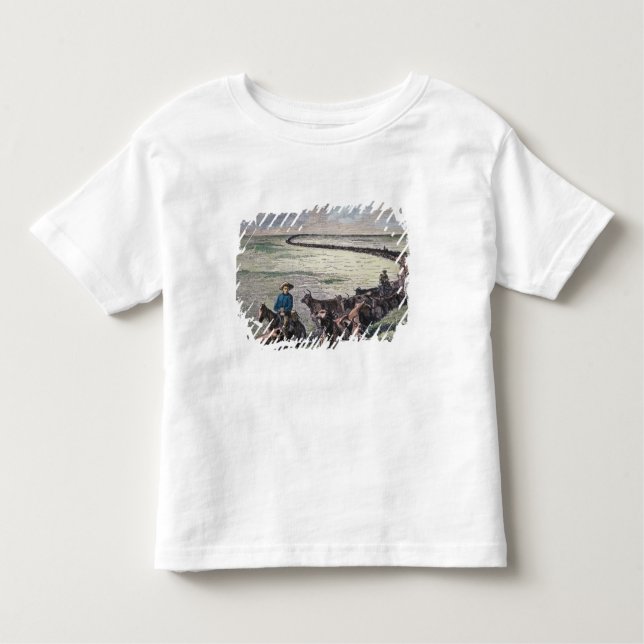 Longhorn cattle drive from Texas to Abilene, Kansa Toddler T-shirt (Front)