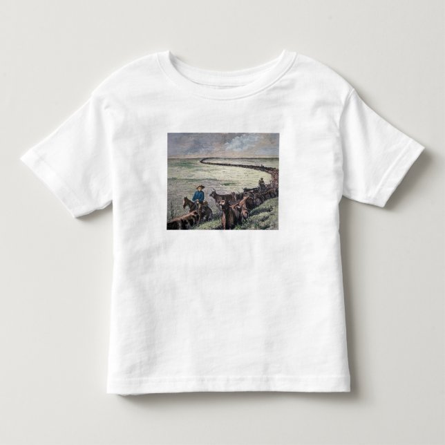 Longhorn cattle drive from Texas to Abilene, Kansa Toddler T-shirt (Front)