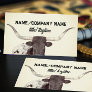 longhorn cow photo sepia rustic country   business card