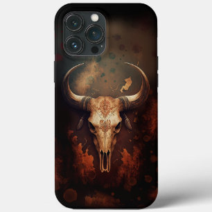 Longhorn Cow Skull Rustic iPhone 13 Pro Max Case