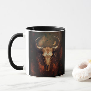 Longhorn Cow Skull Rustic Mug