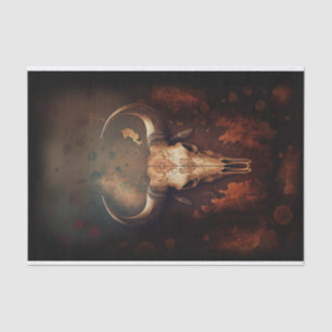 Longhorn Cow Skull Rustic Tissue Paper