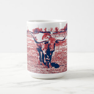 Longhorn Cow Texas Longhorns Art Mug Cup