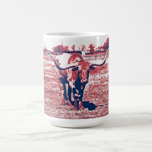 Longhorn Cow Texas Longhorns Art Mug Cup (Center)