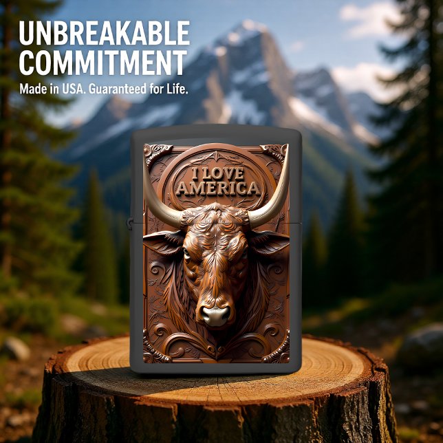 Longhorn Dark Bronze Western  Zippo Lighter (Creator Uploaded)