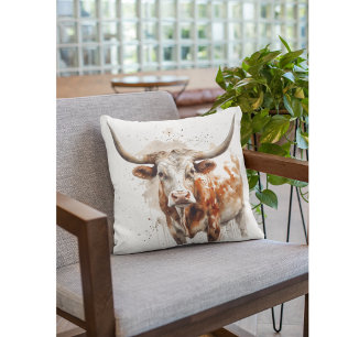 Longhorn Legacy Throw Pillow