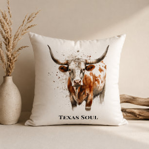 Longhorn Legacy Western Ranch Accent Throw Pillow