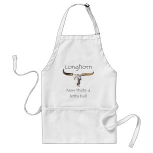 longhorn, Longhorn, Now thats a lotta bull Adult Apron