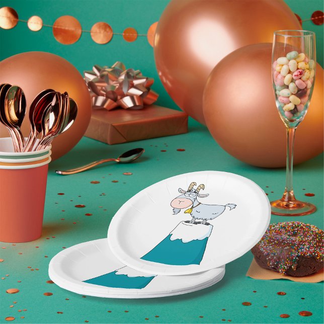 Longhorn Mountain Goat Paper Plates (Creator Uploaded)