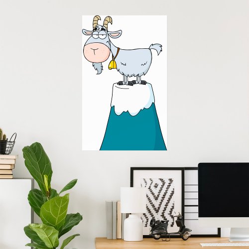 Longhorn Mountain Goat Poster