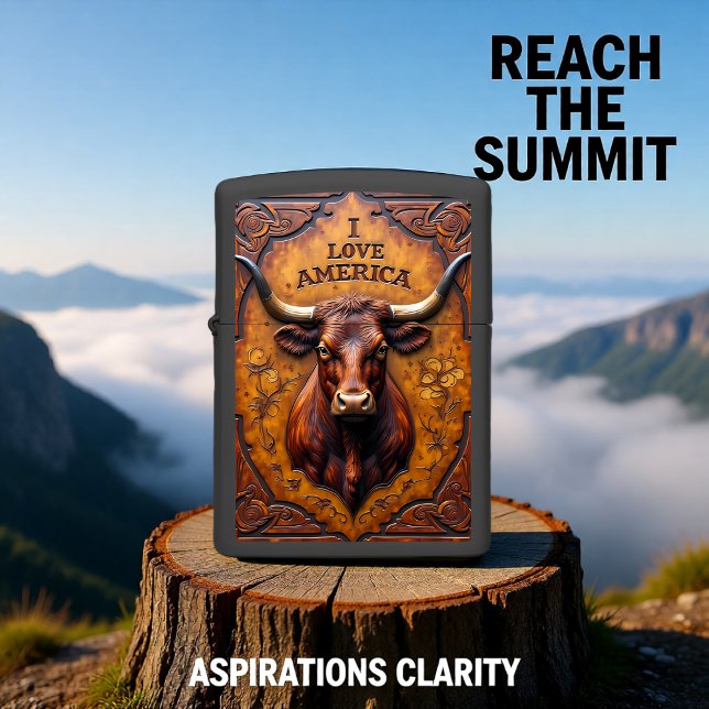 Longhorn Ornate Western Scroll Frame Zippo Lighter (Creator Uploaded)