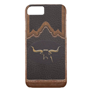 Longhorn Photo Faux Leather iPhone 7 Case