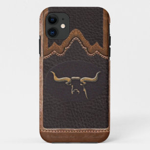 Longhorn Photo Sim Leather iPhone5 Case
