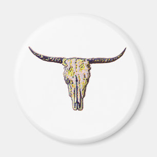 Longhorn Scull Art Magnet