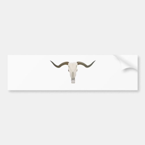 Longhorn Skull Bumper Sticker